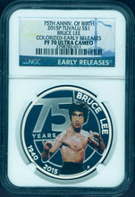Load image into Gallery viewer, 2015 SILVER BRUCE LEE 75TH ANNIVERSARY NGC PF70 Early Release 1oz $1 coin POP:24
