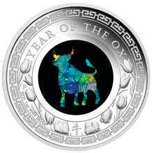Load image into Gallery viewer, 2021 Australia Opal Series Lunar Year of the OX 1oz Silver Proof $1 Coin