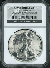 Load image into Gallery viewer, 2006 P 20TH ANNIVERSARY EAGLE Silver Bullion Coin REVERSE PROOF NGC PF70 PF 70