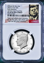 Load image into Gallery viewer, 2022 US Mint 5 Coin Clad Proof SET Dime Cent Nickel $1 50c NGC PF69 ER