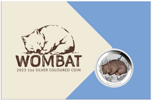 Load image into Gallery viewer, 2023 Wombat 1oz .9999 Silver $1 Colored Coin in mint card