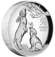 Load image into Gallery viewer, AUSTRALIAN 2023 Lunar Year of the Rabbit 1oz $1 Silver HIGH RELIEF COIN Series3