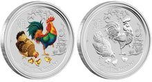 Load image into Gallery viewer, Australia 2017 Year of Rooster Lunar 1 Oz 4 Coin Type Set $1 Silver Dollars