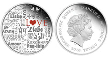 Load image into Gallery viewer, 2016 Perth Mint Language of Love 2 OZ $2 two dollar SILVER PROOF COIN TUVALU