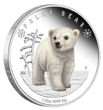 Load image into Gallery viewer, 2017 Polar Babies Polar Bear Tuvalu 1/2 oz Silver Proof 50c Half Dollar Coin