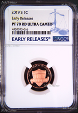 Load image into Gallery viewer, 2019 S Proof LINCOLN CENT Shield Penny NGC PF70 ULTRA CAMEO RD Early Releases