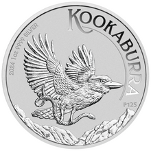 Load image into Gallery viewer, 2024 Australia Kookaburra 1oz $1 Pure Silver .9999 Bullion Coin in Mint Capsule