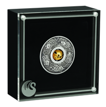 Load image into Gallery viewer, 2020 Year of the Mouse 1oz SILVER $1 First Lunar Rotating Charm ANTIQUED COIN