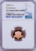 Load image into Gallery viewer, 2020 S Proof LINCOLN CENT Penny NGC PF70 RD FR Blue Label Shield Side Up