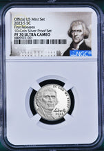 Load image into Gallery viewer, 2023 US Mint 5 Coin Silver Proof SET Dime Cent Nickel $1 50c NGC PF70 FR