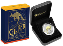Load image into Gallery viewer, Australian Gilt Gilded 2017 Kangaroo Proof Silver 1 oz Dollar $1 Coin Australia