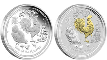 Load image into Gallery viewer, Australia 2017 Year of Rooster Lunar 1 Oz 4 Coin Type Set $1 Silver Dollars