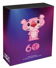 Load image into Gallery viewer, 2024 THE PINK PANTHER 60TH ANNIVERSARY 1oz SILVER Perth Mint MINTED MINI COIN
