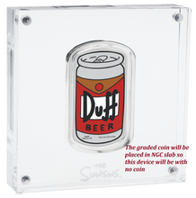 Load image into Gallery viewer, 2019 The Simpson Simpsons Duff Beer Rectangular $1 1oz Silver COIN NGC PF 70