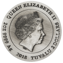 Load image into Gallery viewer, 2018 PLANET OF THE APES 50th ANNIVERSARY 2oz Silver Antiqued $2 Coin