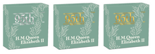 Load image into Gallery viewer, 2021 QUEEN ELIZABETH 95th Birthday Silver+GOLD 3-Coin Set $1/$25/$200 NGC PF70
