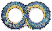 Load image into Gallery viewer, 2022 OUROBOROS 2oz $2 Silver Antiqued Colored Coin Australia