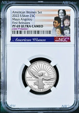 Load image into Gallery viewer, 2022 S Silver NGC American Women Maya Angelou QUARTER Proof coin PF 69 FR