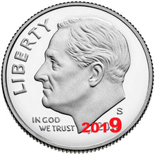 Load image into Gallery viewer, 2019 S Clad PROOF ROOSEVELT DIME GEM DEEP CAMEO coin