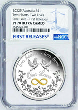 Load image into Gallery viewer, 2022 One Love 1oz .9999 Silver $1 Proof Coin NGC PF70 UC FR with OGP Tuvalu