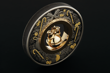 Load image into Gallery viewer, 2022 CHRISTMAS $2 2oz Silver Antiqued Coin w/ 24k gold-plated Jingle Bell Insert