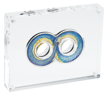 Load image into Gallery viewer, 2022 OUROBOROS 2oz $2 Silver Antiqued Colored Coin Australia