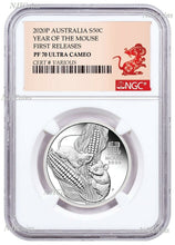 Load image into Gallery viewer, 2020 PROOF Silver Lunar Year of the MOUSE NGC PF70 1/2oz Coin Half Dollar FR