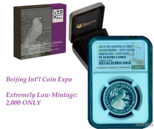 Load image into Gallery viewer, 2015 Beijing Coin Show Australia PROOF Silver Kookaburra NGC PF70 1/2 oz w/ OGP