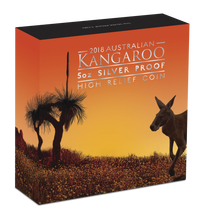 Load image into Gallery viewer, 500 Mintage 2018 P Australia HIGH RELIEF 5oz Silver Kangaroo $8 Coin NGC PF69 ER