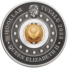 Load image into Gallery viewer, 2023 Year of the Rabbit 1oz SILVER $1 Lunar Rotating Charm ANTIQUED COIN