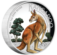 Load image into Gallery viewer, 2023 Australia Kangaroo 1oz $1 Silver Proof Colored High Relief Coin