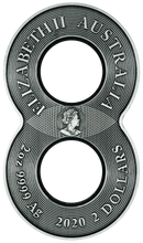 Load image into Gallery viewer, Australia 2020 Figure Eight DRAGON AND PHOENIX 2oz $2 Silver Antiqued Coin
