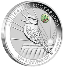 Load image into Gallery viewer, 2020 30th Ann. Kookaburra 1oz Silver Coin Kangaroo Paw Privy NGC MS70 ANDA BL FR
