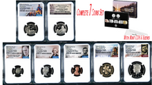 Load image into Gallery viewer, 2021 US Mint 7-Coin Silver Proof SET Dime Cent Nickel Quarter $1 50c NGC PF70 FR