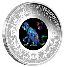 Load image into Gallery viewer, Australia Opal Series Lunar Year of the Monkey 2016 1oz Silver Proof $1 Coin