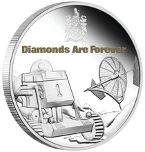 Load image into Gallery viewer, 2021 James Bond DIAMONDS ARE FOREVER 50th Ann 1oz SILVER PROOF $1 COIN 007