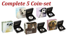 Load image into Gallery viewer, Complete 5-Coin set 2017 Polar Babies 2.5 oz Silver Proof 50c Half Dollar