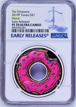 Load image into Gallery viewer, 2019 The Simpsons Donut Proof $1 1oz Silver COIN NGC PF 70 Early Releases