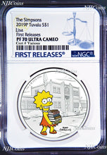 Load image into Gallery viewer, 2019 The Simpsons LISA Simpson Proof $1 1oz Silver COIN NGC PF 70 FR PF70