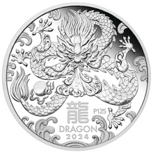 Load image into Gallery viewer, 2024 Australia PROOF Lunar Year of the Dragon 1/2oz Silver Half Dollar Coin