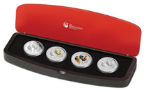 Load image into Gallery viewer, Australia 2017 Year of Rooster Lunar 1 Oz 4 Coin Type Set $1 Silver Dollars