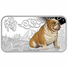 Load image into Gallery viewer, 2018 YEAR OF THE DOG LUNAR CALENDAR 1OZ SILVER PROOF 4-COIN SET Rectangular