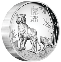 Load image into Gallery viewer, AUSTRALIAN 2022 Lunar Year of the TIGER 1oz $1 Silver HIGH RELIEF COIN Series3