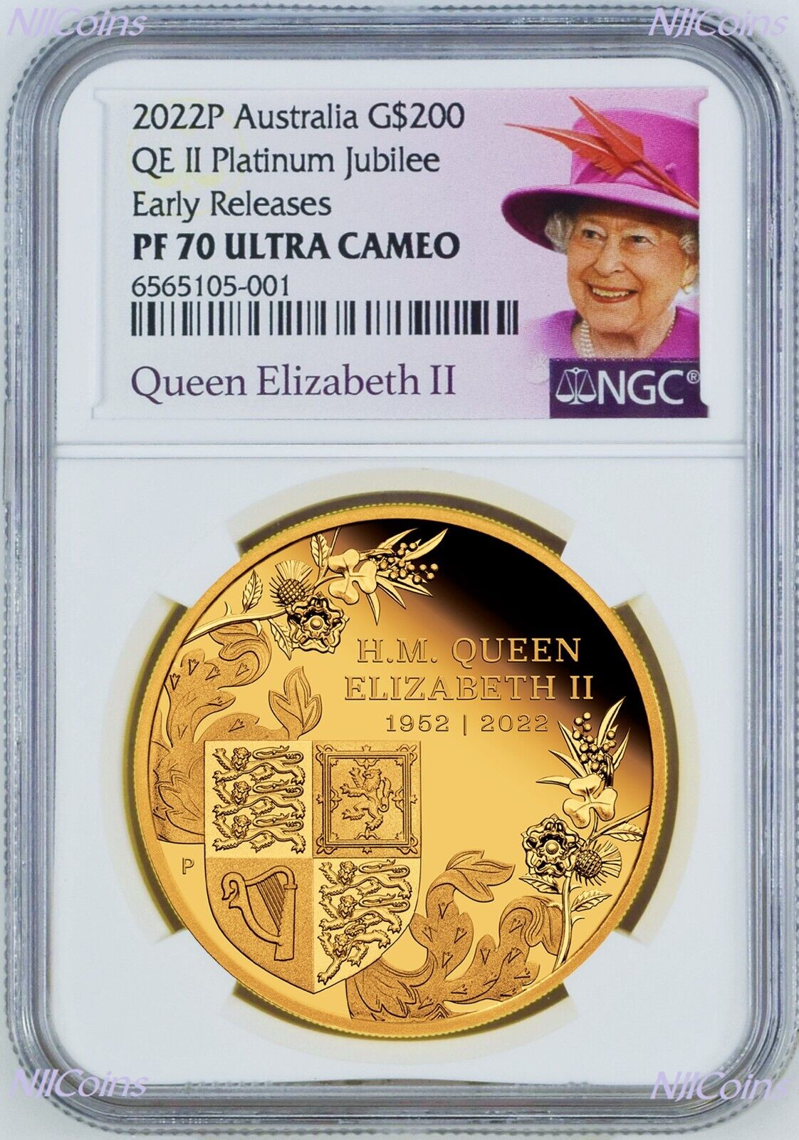 2022 QUEEN ELIZABETH PLATINUM JUBILEE 2oz .9999 GOLD $200 Proof