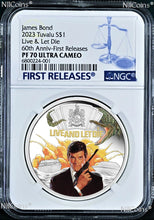 Load image into Gallery viewer, 2023 James Bond 007 LIVE AND LET DIE SILVER PROOF Colored $1 1oz COIN NGC PF70 F