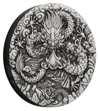 Load image into Gallery viewer, 2024 Year of the Dragon 2oz .9999 SILVER $2 Lunar ANTIQUED COIN "P125"