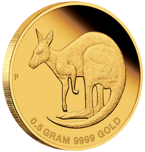 Load image into Gallery viewer, 2021 Australia Mini Roo $2 0.5 Gram .9999 Pure Gold Proof coin in card Kangaroo
