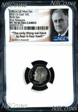 Load image into Gallery viewer, 2021 US Mint BIRTH SET 5-Coin-Set Dime Half Penny Nickel Quarter NGC PF70 UC FR
