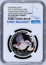 Load image into Gallery viewer, 2017 P Australia PROOF COLORIZED Silver Newborn Baby NGC PF70 1/2oz Coin