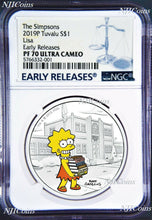 Load image into Gallery viewer, 2019 The Simpsons LISA Simpson Proof $1 1oz Silver COIN NGC PF 70 ER PF70